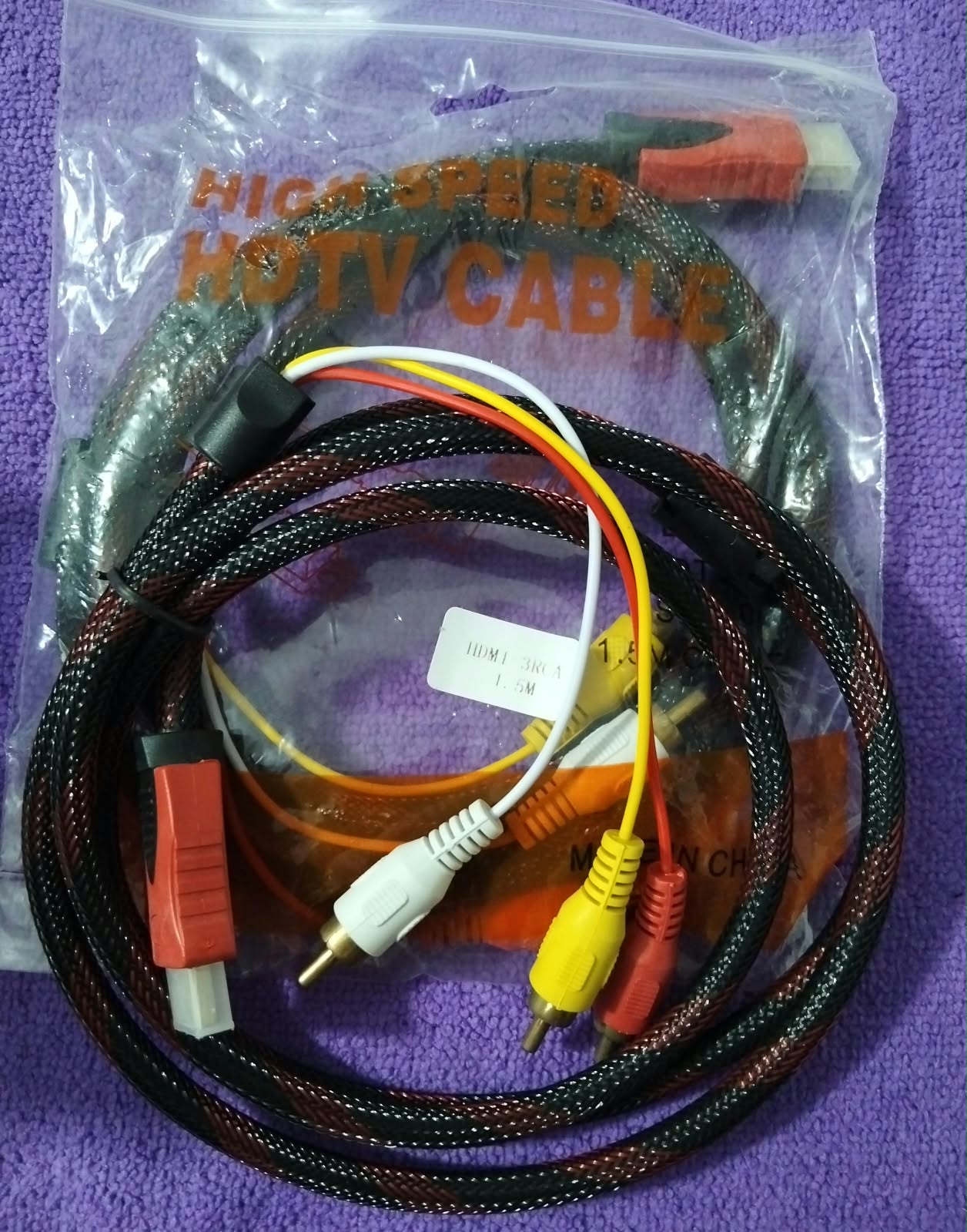 CABLE CONVERTIDOR HDMI A RCA 1.5M 