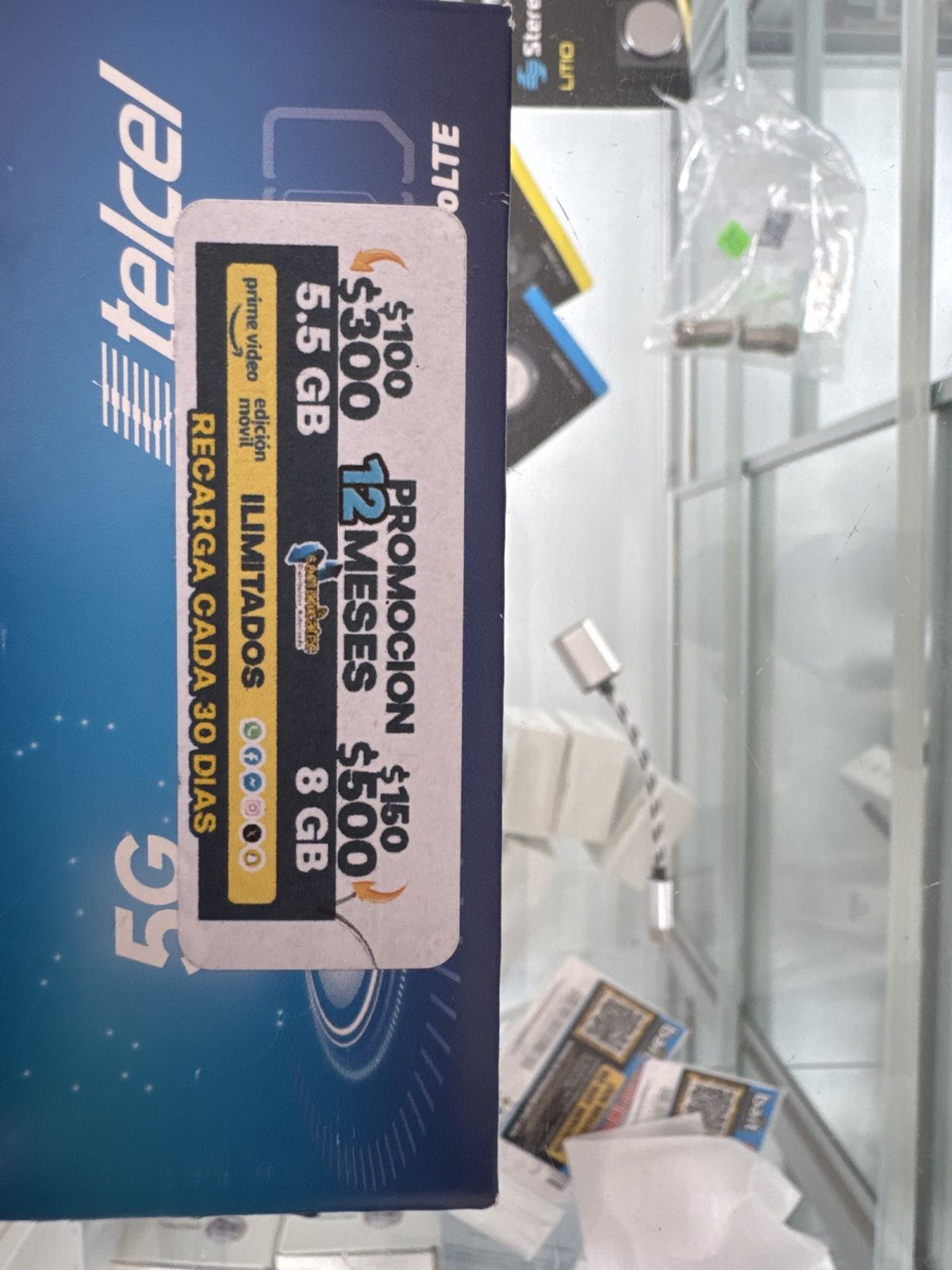 CHIP TELCEL CON SALDO PROMO 1 AÑO